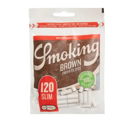 Smoking Filter Slim Brown Ø6mm 120 pcs