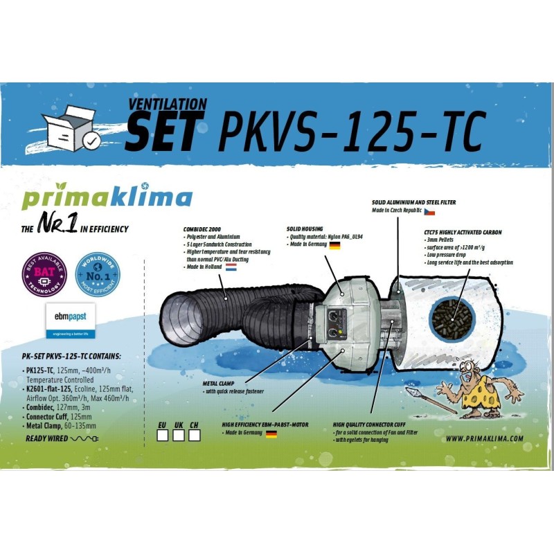 Prima Klima PKVS-125-TC ventilation set Ø125 mm - Temp. control