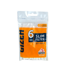 GIZEH Slim Filter Aktivkohle Ø6mm 120 Stk