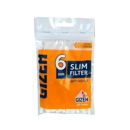 GIZEH Slim Filter Aktivkohle Ø6mm 120 Stk