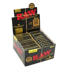 RAW Black Connoisseur King Size Slim Paper and Tips - Box of 24