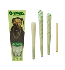 G-Rollz Pets Rock Rap Organic Green Hemp King Size Cones - 3er Pack