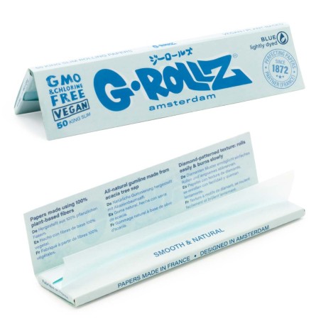 G-Rollz Lightly Dyed Blue Paper King Size Slim - 50er Box